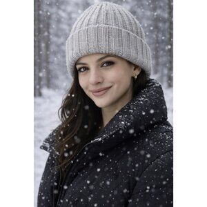 Lord & Taylor Spring + Mercer 100% Cashmere Beige Knit Beanie Hat Unisex OS NWT